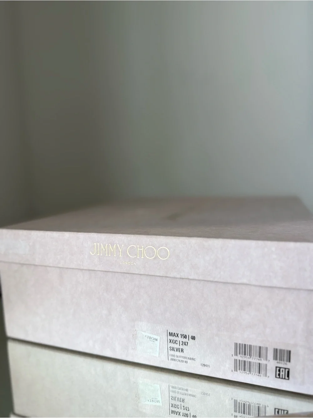 New Jimmy Choo Max 150 Metallic Silver Glitter Fabric Platform Stiletto Sandals